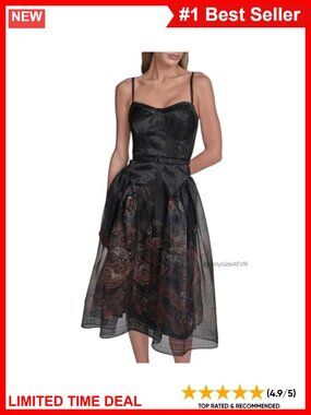 Sleeveless Sweetheart Neck Belted Fit & Flare Midi Dress Semi Formal